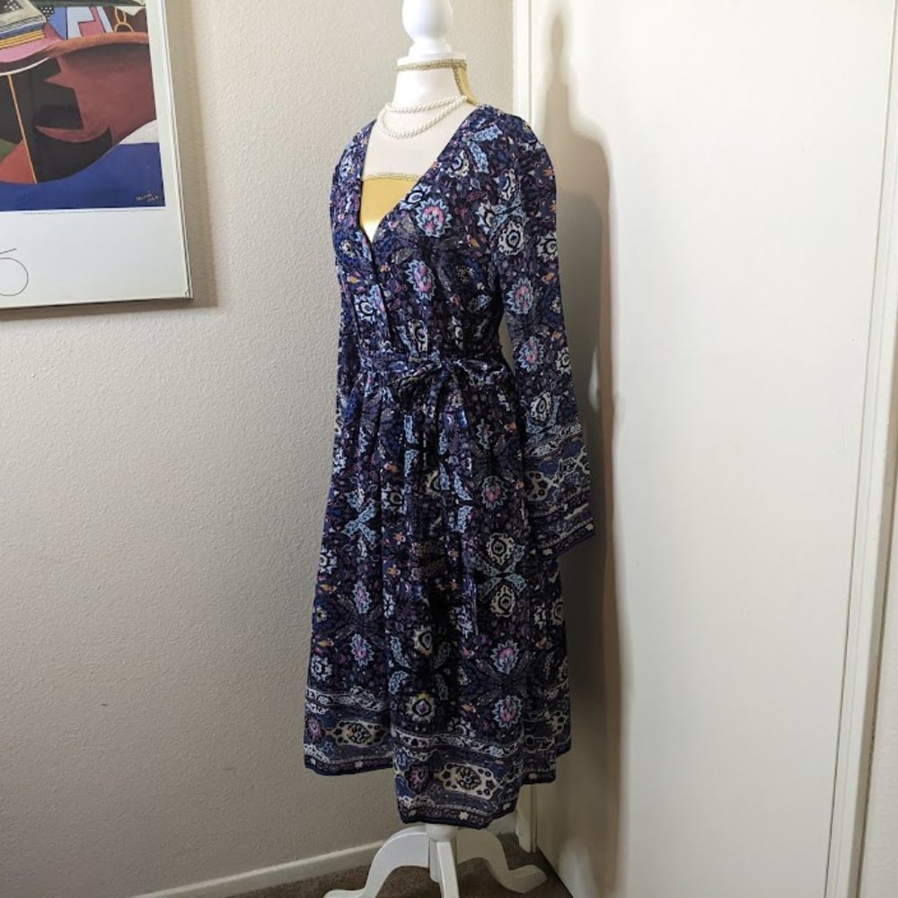 Lucky Brand Long Sleeve Dress w/ Paisley Pattern size Small